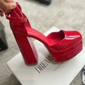 Dream Pairs Glossy Red Platform Shoes